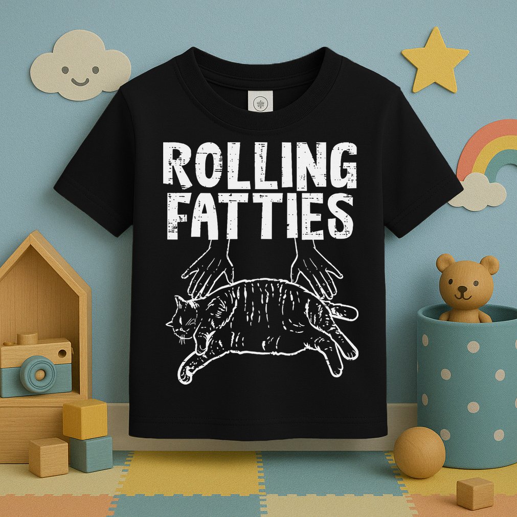 Rolling Fatties Cat Funny Fat Kitten Toddler T-Shirt
