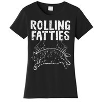 Rolling Fatties Cat Funny Fat Kitten Women's T-Shirt