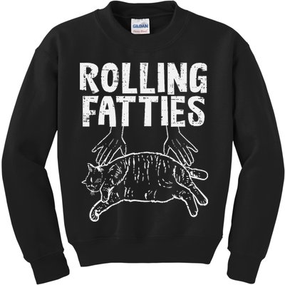 Rolling Fatties Cat Funny Fat Kitten Kids Sweatshirt