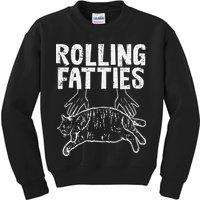 Rolling Fatties Cat Funny Fat Kitten Kids Sweatshirt