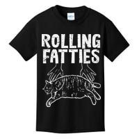 Rolling Fatties Cat Funny Fat Kitten Kids T-Shirt