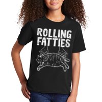 Rolling Fatties Cat Funny Fat Kitten Kids T-Shirt