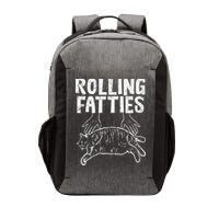 Rolling Fatties Cat Funny Fat Kitten Vector Backpack