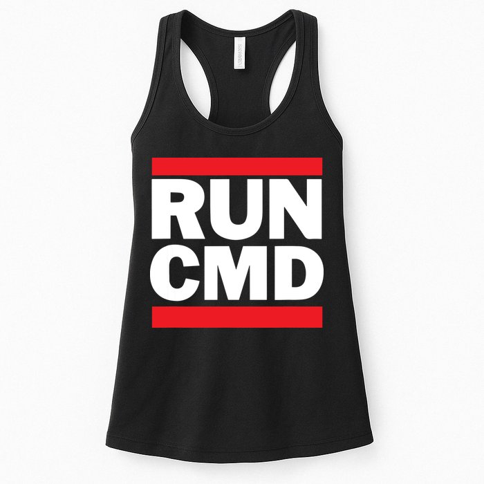 RunCMD Funny Command Prompt Computer Programmer Women's Racerback Tank