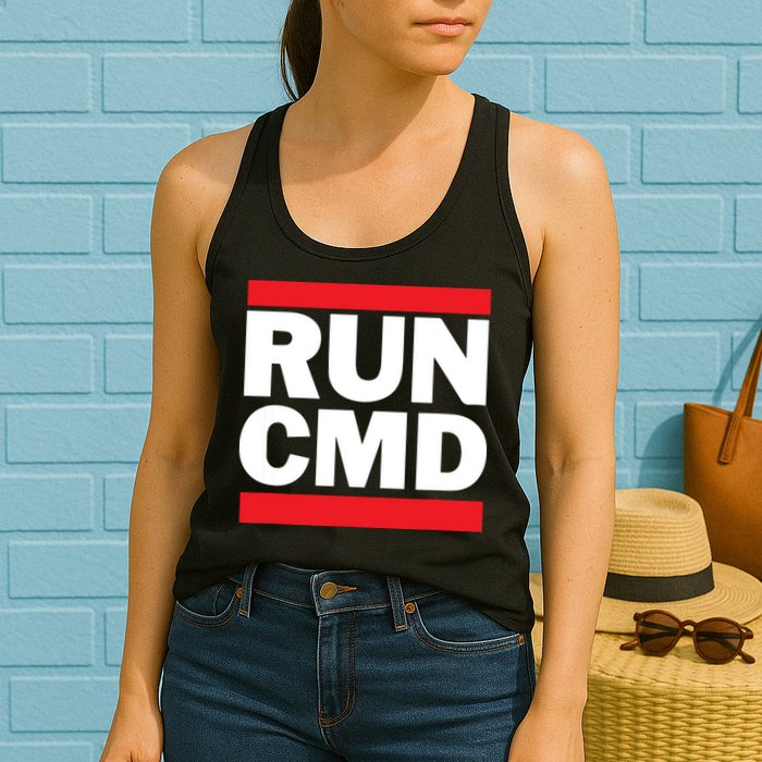 RunCMD Funny Command Prompt Computer Programmer Women's Racerback Tank