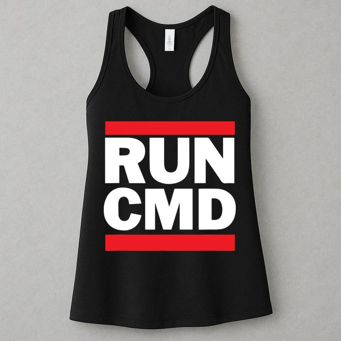 RunCMD Funny Command Prompt Computer Programmer Women's Racerback Tank