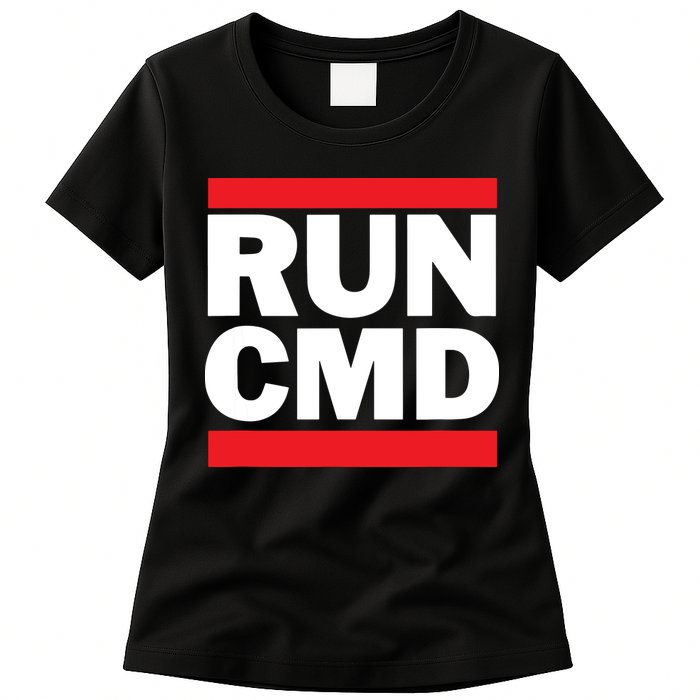 RunCMD Funny Command Prompt Computer Programmer Women's T-Shirt