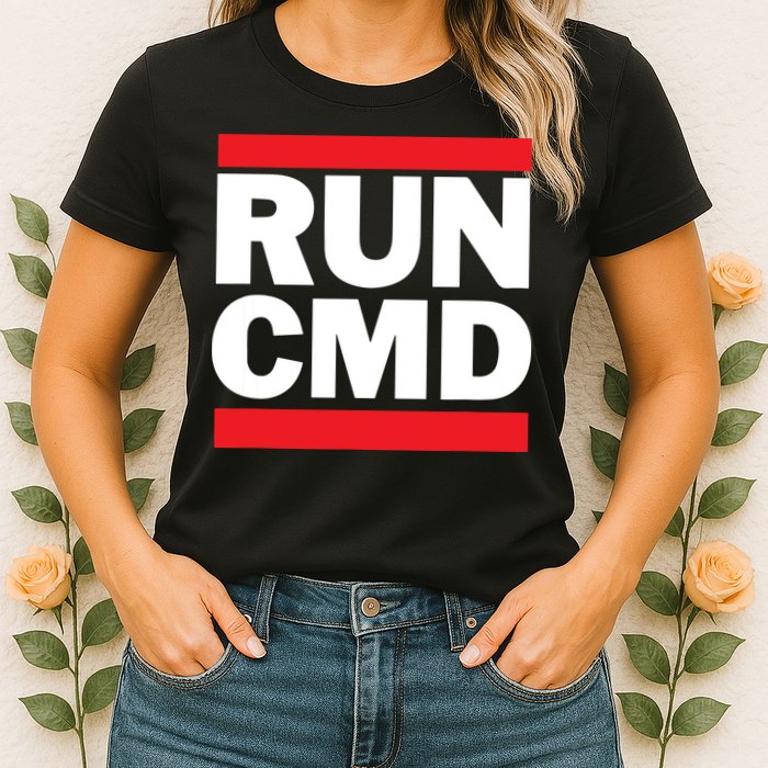 RunCMD Funny Command Prompt Computer Programmer Women's T-Shirt