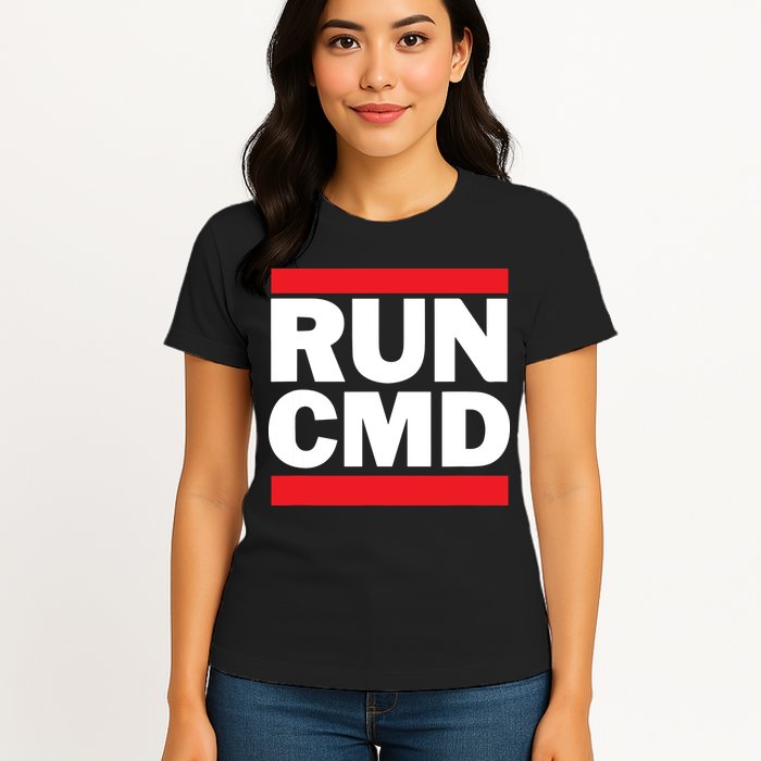 RunCMD Funny Command Prompt Computer Programmer Women's T-Shirt