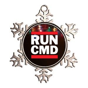 RunCMD Funny Command Prompt Computer Programmer Metallic Star Ornament