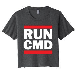 RunCMD Funny Command Prompt Computer Programmer Women's Crop Top Tee