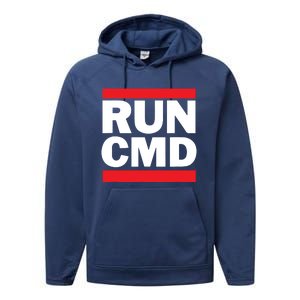 RunCMD Funny Command Prompt Computer Programmer Performance Fleece Hoodie