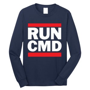 RunCMD Funny Command Prompt Computer Programmer Long Sleeve Shirt