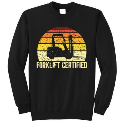 Retro Forklift Certified Forklift Operator Lift Truck Driver Sweatshirt