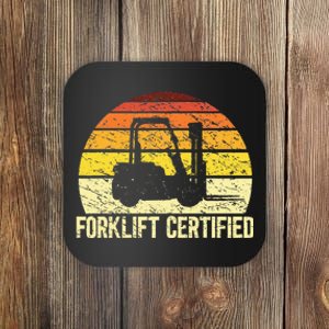 Retro Forklift Certified Forklift Operator Lift Truck Driver Coaster