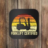 Retro Forklift Certified Forklift Operator Lift Truck Driver Coaster