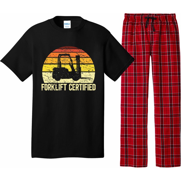 Retro Forklift Certified Forklift Operator Lift Truck Driver Pajama Set