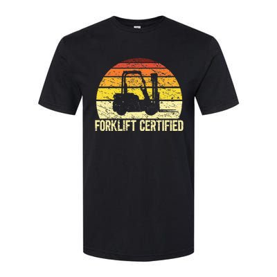 Retro Forklift Certified Forklift Operator Lift Truck Driver Softstyle CVC T-Shirt