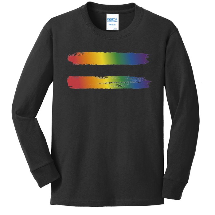 Rainbow Flag Colors For Gay And Lesbian Awareness Month Kids Long Sleeve Shirt