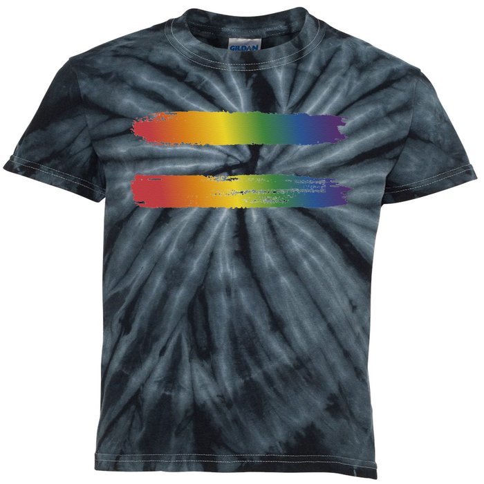 Rainbow Flag Colors For Gay And Lesbian Awareness Month Kids Tie-Dye T-Shirt