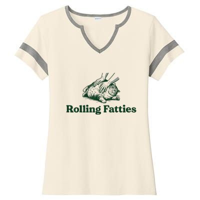 Rolling Fatties Cat Ladies Halftime Notch Neck Tee