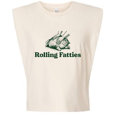 Rolling Fatties Cat Garment-Dyed Women's Muscle Tee