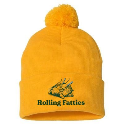 Rolling Fatties Cat Pom Pom 12in Knit Beanie
