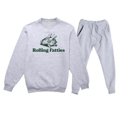 Rolling Fatties Cat Premium Crewneck Sweatsuit Set