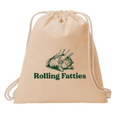 Rolling Fatties Cat Drawstring Bag