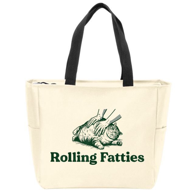 Rolling Fatties Cat Zip Tote Bag