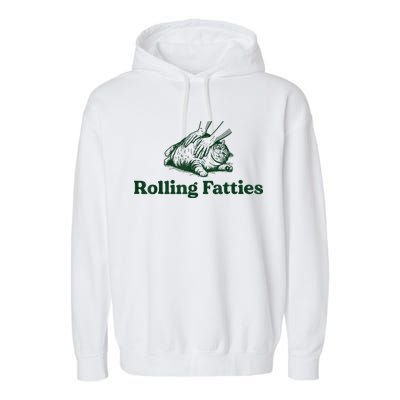 Rolling Fatties Cat Garment-Dyed Fleece Hoodie