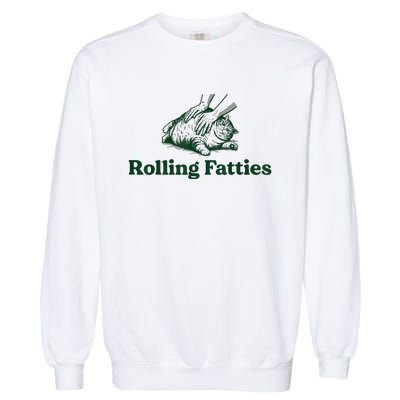 Rolling Fatties Cat Garment-Dyed Sweatshirt