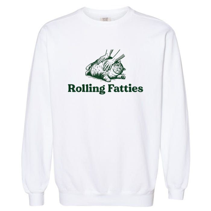 Rolling Fatties Cat Garment-Dyed Sweatshirt