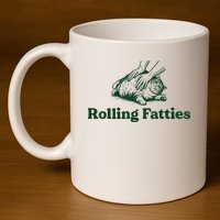 Rolling Fatties Cat 11oz C Handle Ceramic Mug