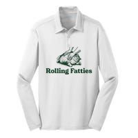 Rolling Fatties Cat Silk Touch Performance Long Sleeve Polo