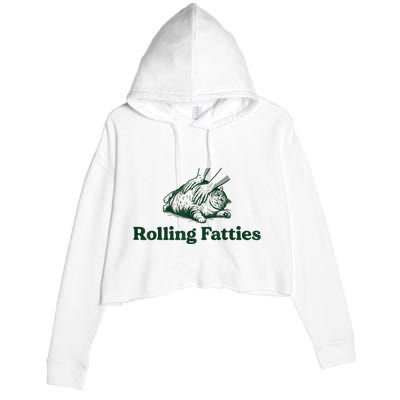 Rolling Fatties Cat Crop Fleece Hoodie