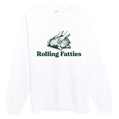 Rolling Fatties Cat Premium Crewneck Sweatshirt