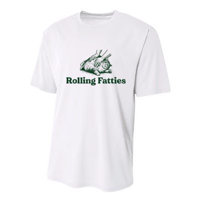 Rolling Fatties Cat Youth Performance Sprint T-Shirt