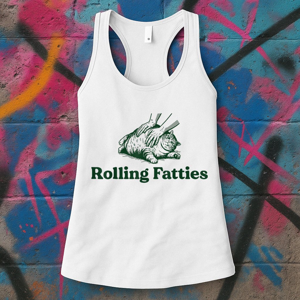 Rolling Fatties Cat Womens Tank Top