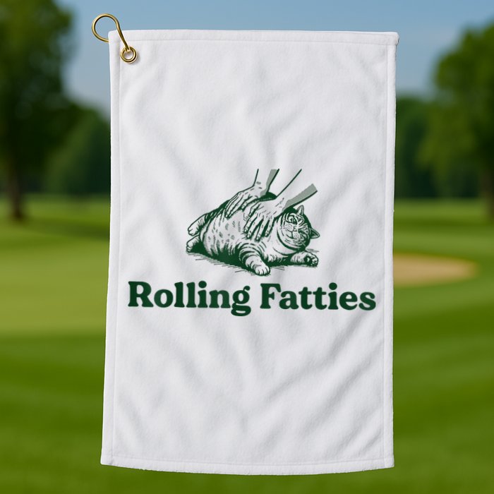 Rolling Fatties Cat Golf Towel