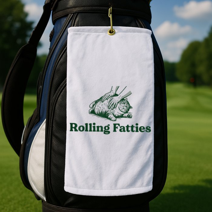 Rolling Fatties Cat Golf Towel