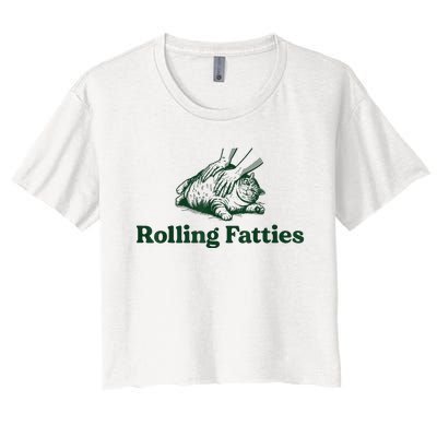 Rolling Fatties Cat Women's Crop Top Tee