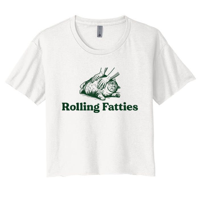 Rolling Fatties Cat Women's Crop Top Tee