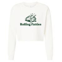 Rolling Fatties Cat Cropped Pullover Crew