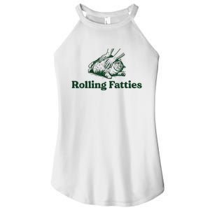 Rolling Fatties Cat Women’s Perfect Tri Rocker Tank