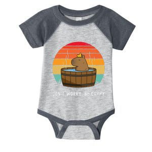 Retro Funny Capybara DonT Worry Be Capy Infant Baby Jersey Bodysuit