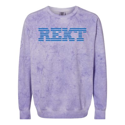 Rekt Funny Crypto Down Bad Parody Colorblast Crewneck Sweatshirt