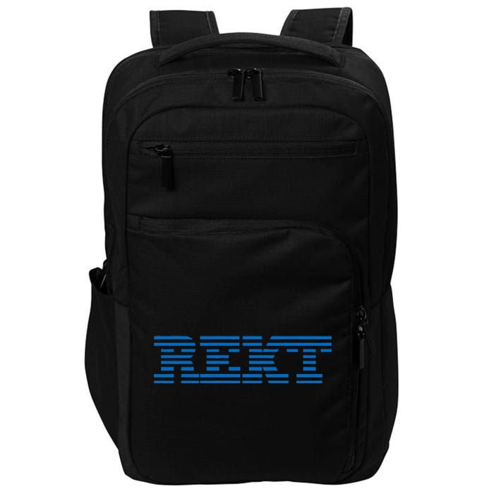 Rekt Funny Crypto Down Bad Parody Impact Tech Backpack