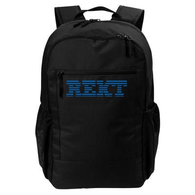 Rekt Funny Crypto Down Bad Parody Daily Commute Backpack