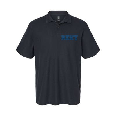 Rekt Funny Crypto Down Bad Parody Softstyle Adult Sport Polo